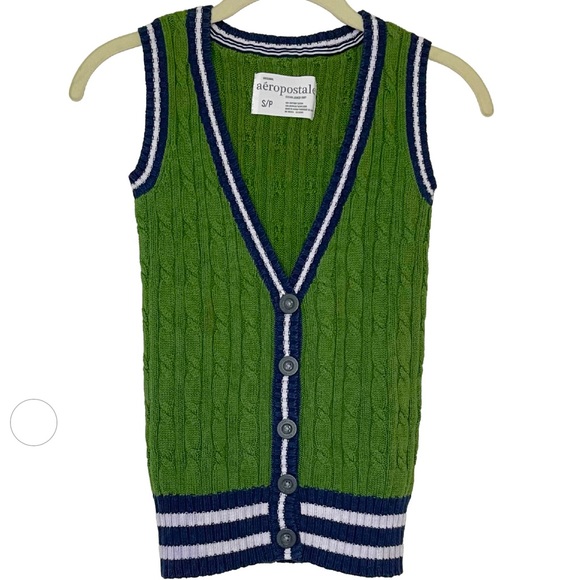 Aeropostale- Button Up Sweater Vest - Picture 1 of 12